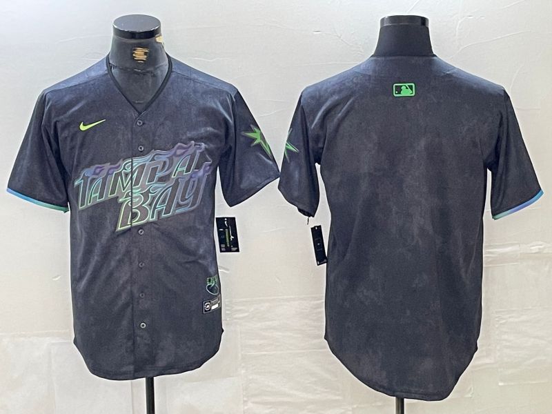 Men Tampa Bay Rays Blank Nike MLB Limited City Connect Black 2024 Jersey style 1->women mlb jersey->Women Jersey